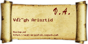 Végh Arisztid névjegykártya